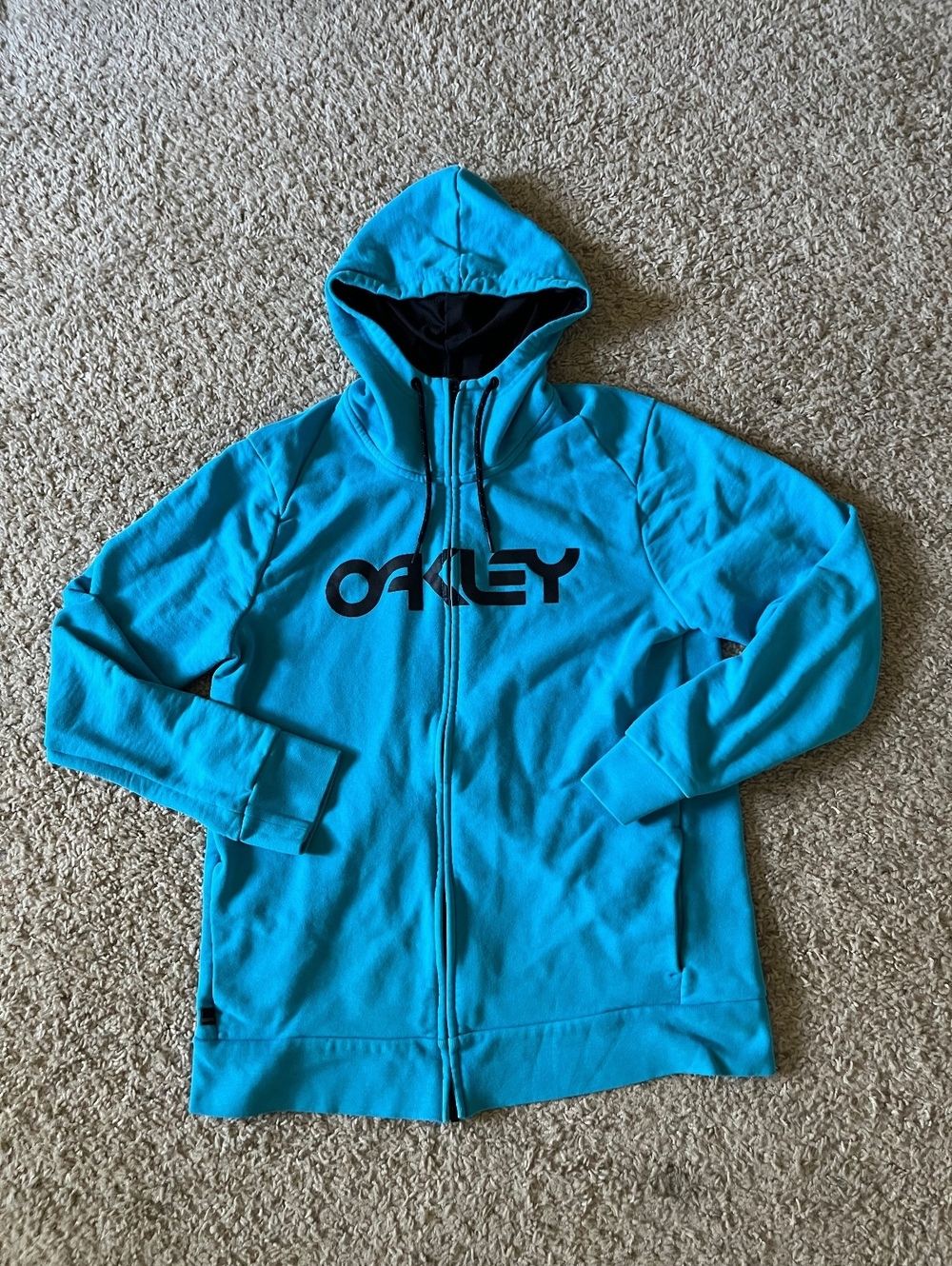 Oakley Teal Full Zip Hoodie Sweatshirt Large